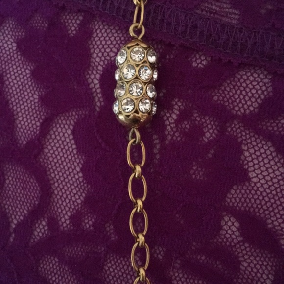 J Crew Crystal Barrel Gold Chain Station Necklace - Picture 7 of 7